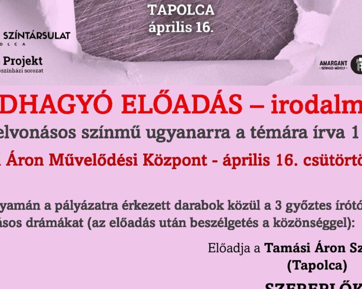 ÉL - színházi irodalmi est – Okuláré Projekt